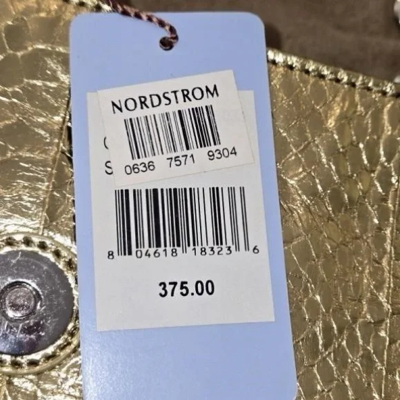 Rafe New York Gold Embossed Faux Snakeskin Chain handle $375